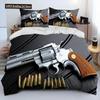 3D Rifle Revolver Cartridge Gun Comforter Bedding Set,Duvet Cover Bed Set Quilt Cover Pillowcase,King Queen Size Bedding Set