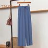 Damenhose, elastisch, hohe Taille, verstellbarer Kordelzug, legere Hose, einfarbig, lockere Passform, weites Bein, Sommerhose, dünne lange Hose