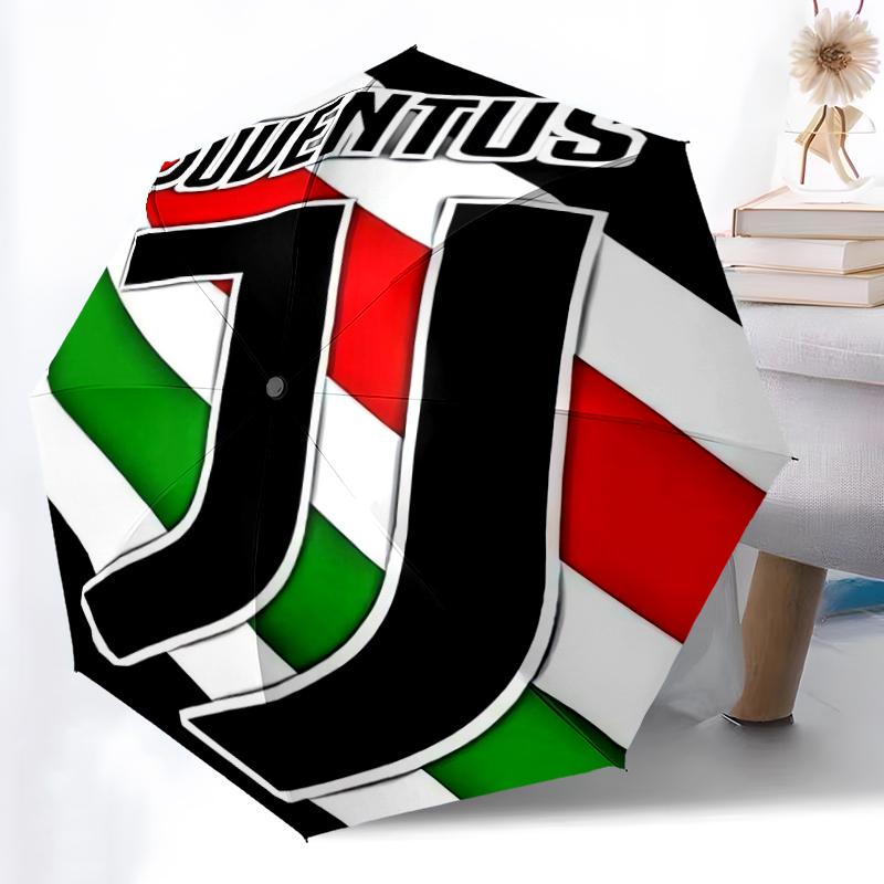 1pz Robusto Ombrello Automatico a 8 Stecche, Ombrello del Juventus Football Club, Stampato Digitalmente, Ombrello Pieghevole per Uso Esterno in Movimento