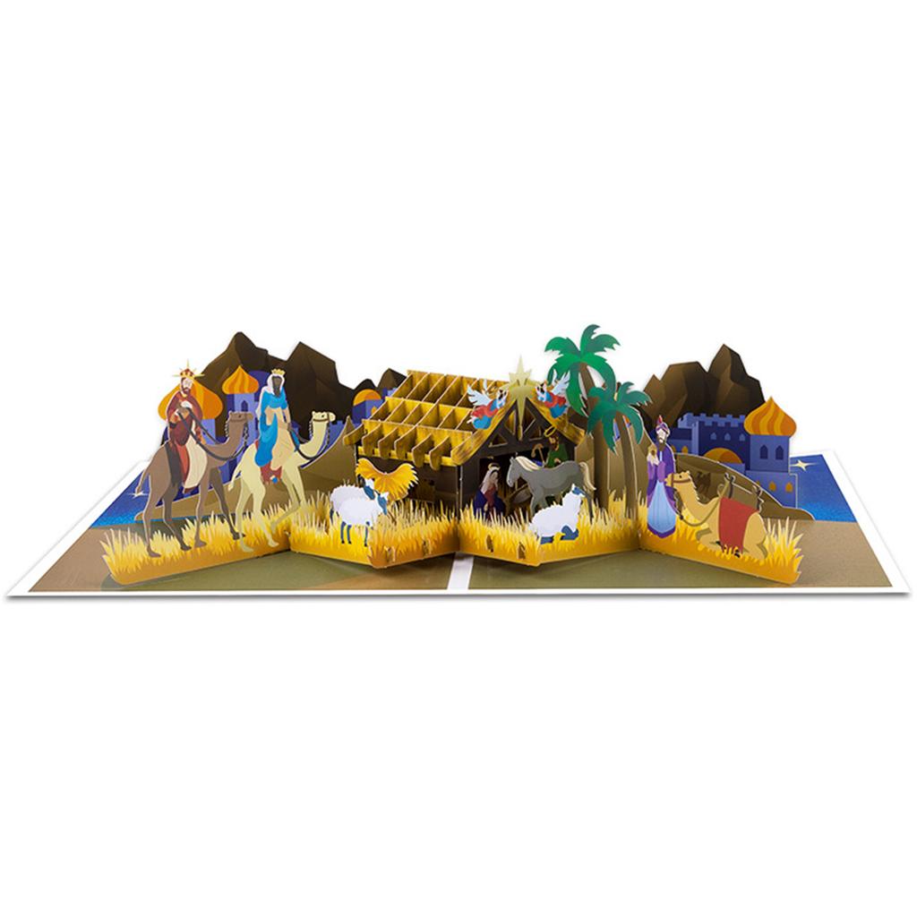 Foldable 3D Christmas Popup Greeting Card with Envelope Stylish Handmade Festives Surprise Card for Family and Friend
