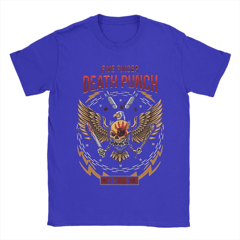 Five Finger Death Punch T Shirts for Men Pure Cotton Novelty TShirt Round Neck  Tee Shirt Short Sleeve Tops Plus Size