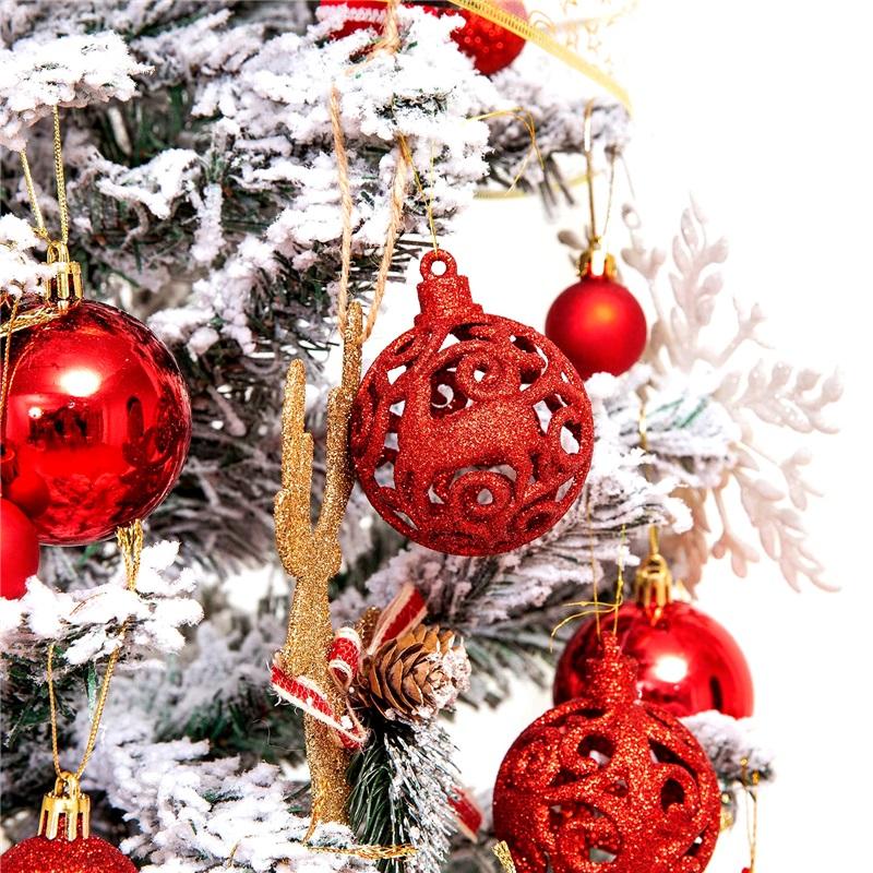 100Pcs Christmas Ball Ornaments Tree Decorative Shatterproof Decorations Hanging Xmas for Anniversary Wedding Party Holiday