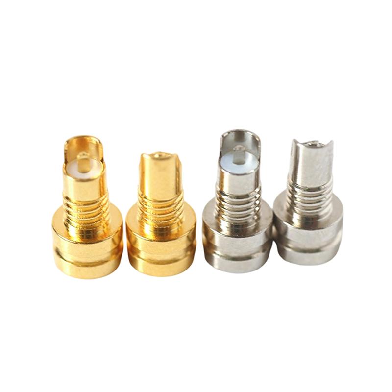 1/2 Stück Universelle Pin-Buchse Buchse Mmcx Reines Kupfer Vergoldet Eingebauter Gewindemutter-Halter Kopfhörerstecker