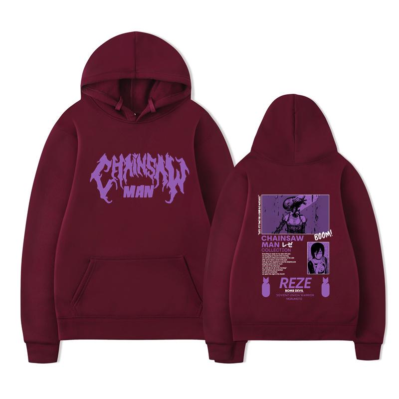 

Anime Chainsaw Man Reze Hoodie Harajuku Manga Long Sleeved Women s Casual Oversized Pullover Streetwear XL