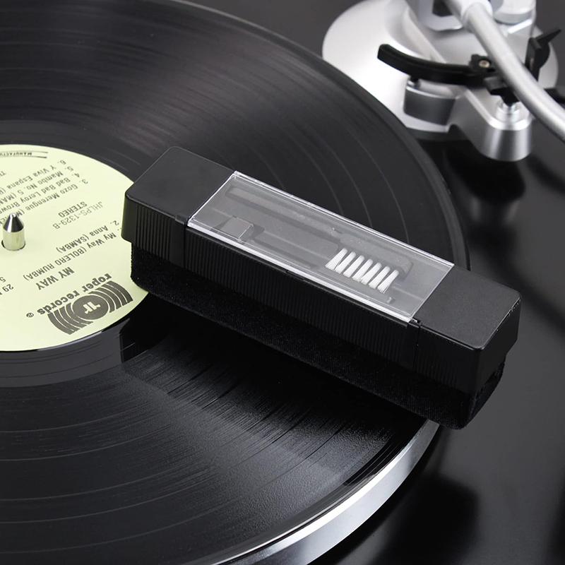 3-in-1 Anti-static Vinyl Record Brush Cleaner Dust Remover Velvet Brush for Phonograph Turntable LP Records Player Cleaning Kit