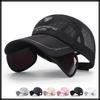 UV Long CZA009 [White Fang] Cap, Mesh, Protection, Brim, Outdoor, Hat, Casual, Men's, Women's, (Black)