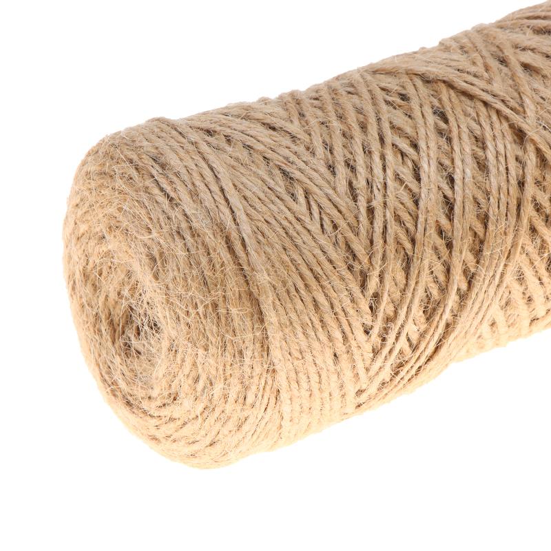 Durable Burlap Jute Rope 2-5mm Thick 1/200M Long Non-Toxic Twine for DIY Gift Wrapping Gardening Cat Tree Building