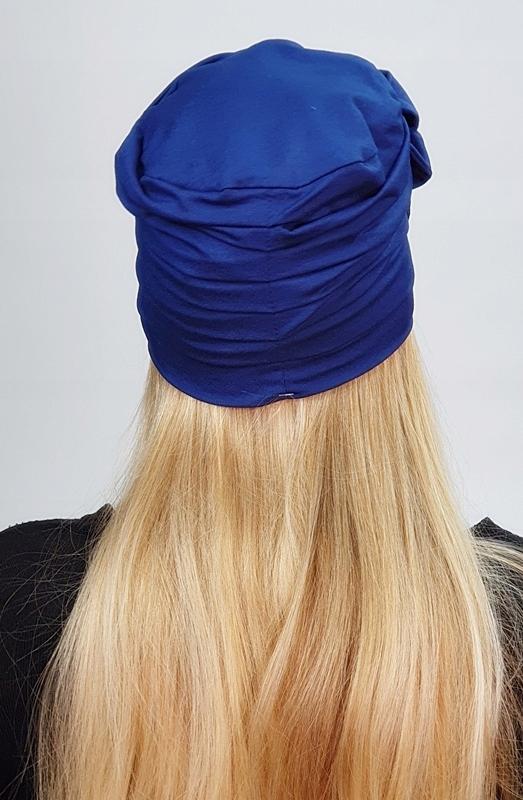 Rosalia Cornflower Blue Viscose Turban Double Cap Even After Chemotherapy