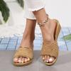 Women Slip On Wedge Sandals Open Toe Casual Summer Shoes Lightweight Comfortable Footwear for Daily Wear