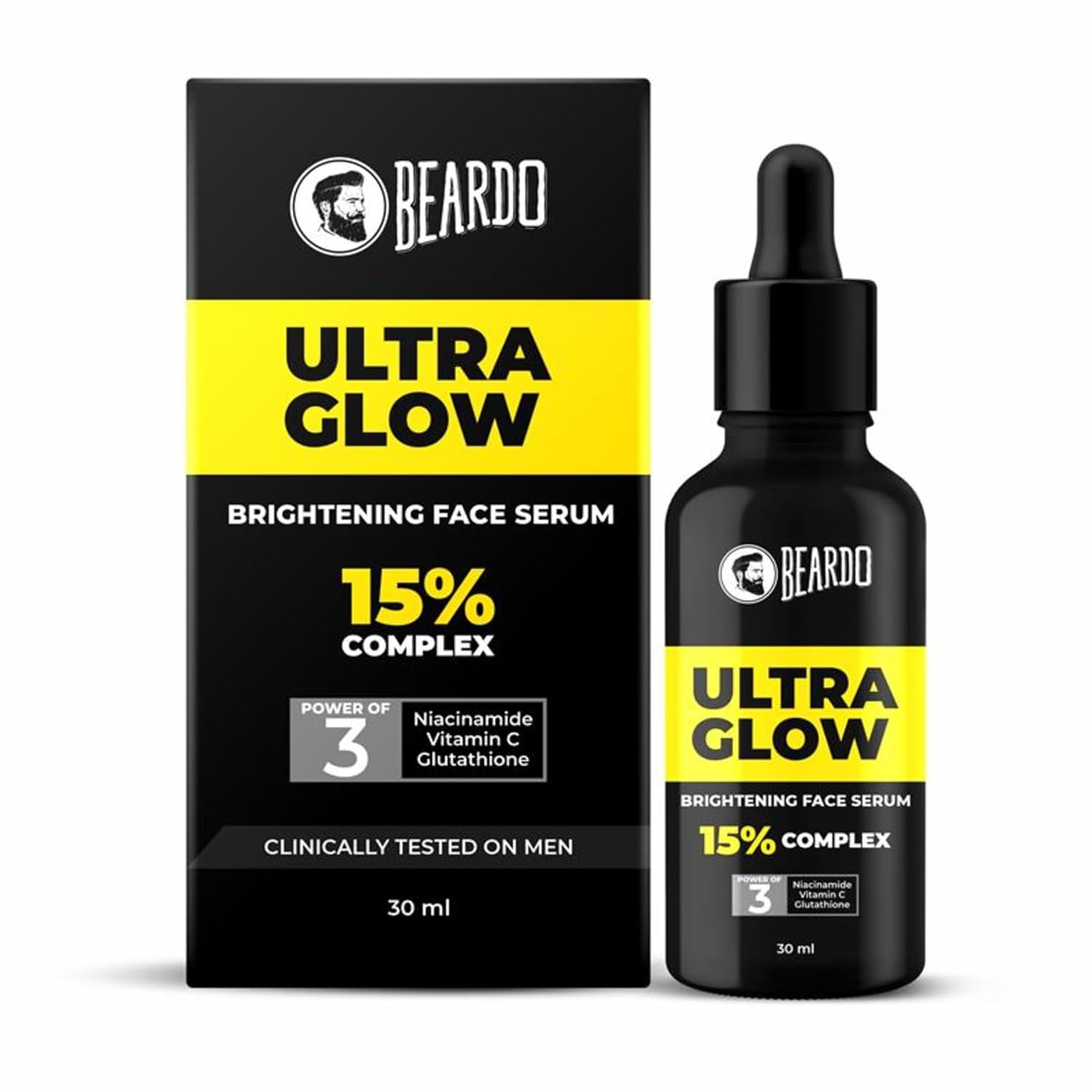

Beardo Ultra Glow Brightening Face Serum For Men 30 ml With Niacinamide Vitamin C For Even Skin Tone Radiant Look