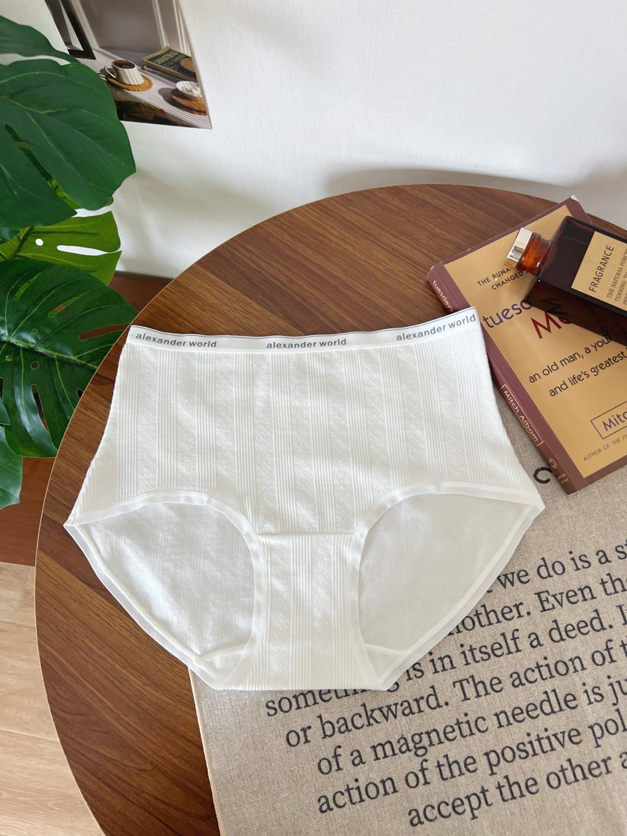 

Waist High Cotton Briefs For Women With Breathable Antibacterial Comfort And Stylish Design XL грязно-белый