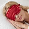 Breathable Silk Ruffle Sleep Eye Mask Soft Texture Blackout Eye Patches  For Woman