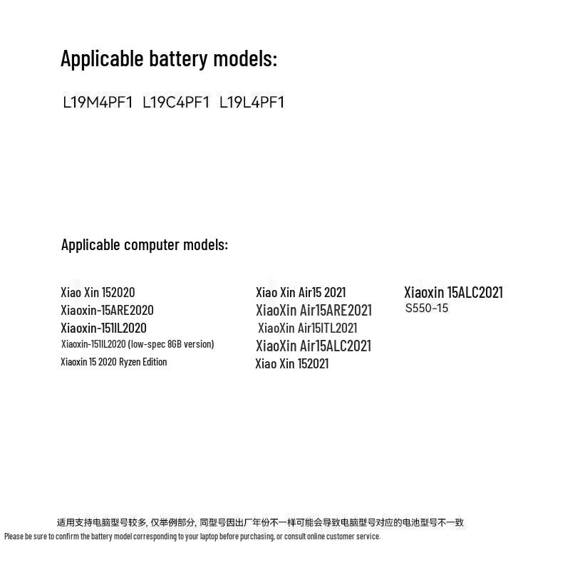 llano 4-Cell Laptop Battery for Lenovo Xiaoxin 15 Series