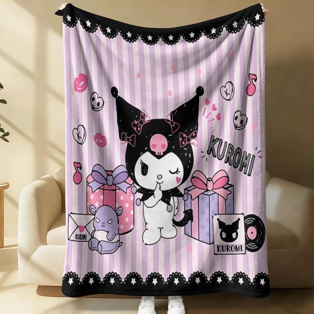 Sanrio Dreamy Stage Flannel Blanket Soft Warm Fluffy Throw Cute Sofa Bed Cover Office Nap Shawl Lightweight Summer Blanket