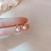Korean Style S925 Sterling Silver Water Drop Pearl Stud Earrings for Women - Artistic and Fashionable Jewelry