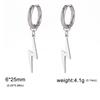 My Shape Fashion Lightning Earrings Women Men Hiphop Hoop Earring Stainless Steel Gold Punk Jewelry Party Ear Accessories