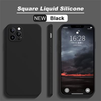 Luxusní originální čtvercový tekutý silikonový obal pro iPhone15 14 12 13 11 Pro Max Mini X XR XS 7 8 Plus SE 2 Nárazuvzdorný měkký kryt