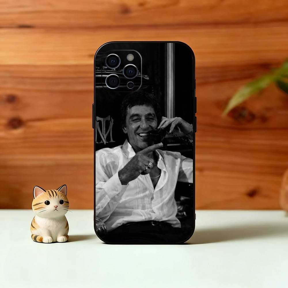 S-Scarface T-Tony Phone Case For iPhone 17,16,15,14,13,12,11 Plus,Pro Max,XS,Soft Silicone Black Cover