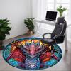 1 stuks Draak Glas-in-lood Kantoor Ronde Vloerkleed, Onder Kantoorstoelen Slaapkamer Woonkamer Huisdecoratie, Kamer Decoratie, Verkrijgbaar in Diverse Maten