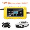 6A 12V Car Battery Charger Battery Maintainer Trickle Charger for Auto Motorcycle Lead-Acid AGM GEL Batteries