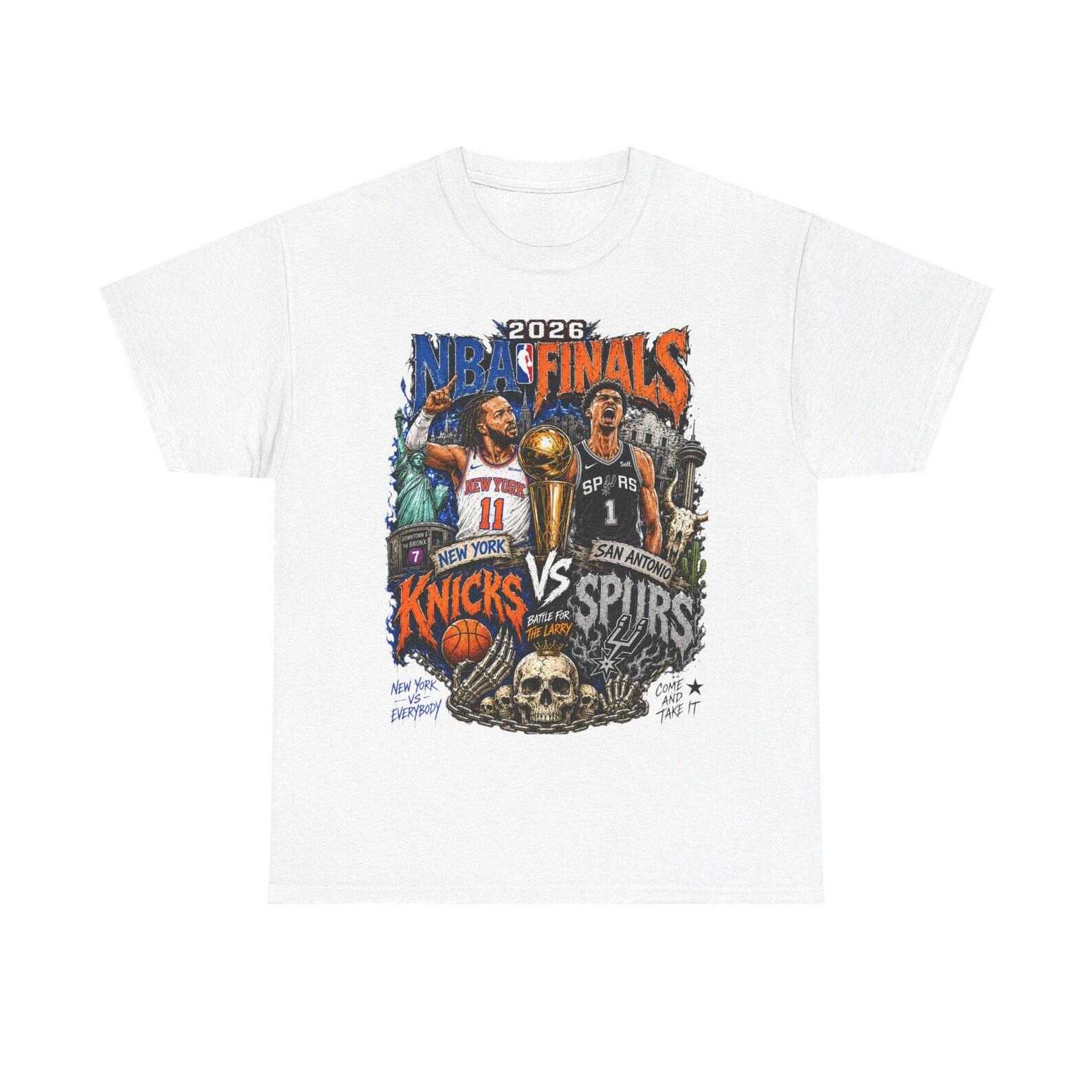 NBA Finals 2026 Knicks vs Spurs T-Shirt | Championship Basketball Tee S