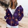 Women's Fashion Casual Halloween Printed Sweatshirt Long Sleeve With Pocket Cardigan Jacket Zipper Hoodie Coat