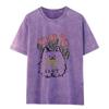 Women's Retro Distressed Washed T-shirt - American Trendy Brand, Summer 2026 Edition, Short Sleeve, Pure Cotton, Loose Fit.