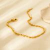 Minimal Versatile Stainless Steel Rice Bead Stacked Plain Chain Bracelet Plated 18K Gold Jewelry Niche Design