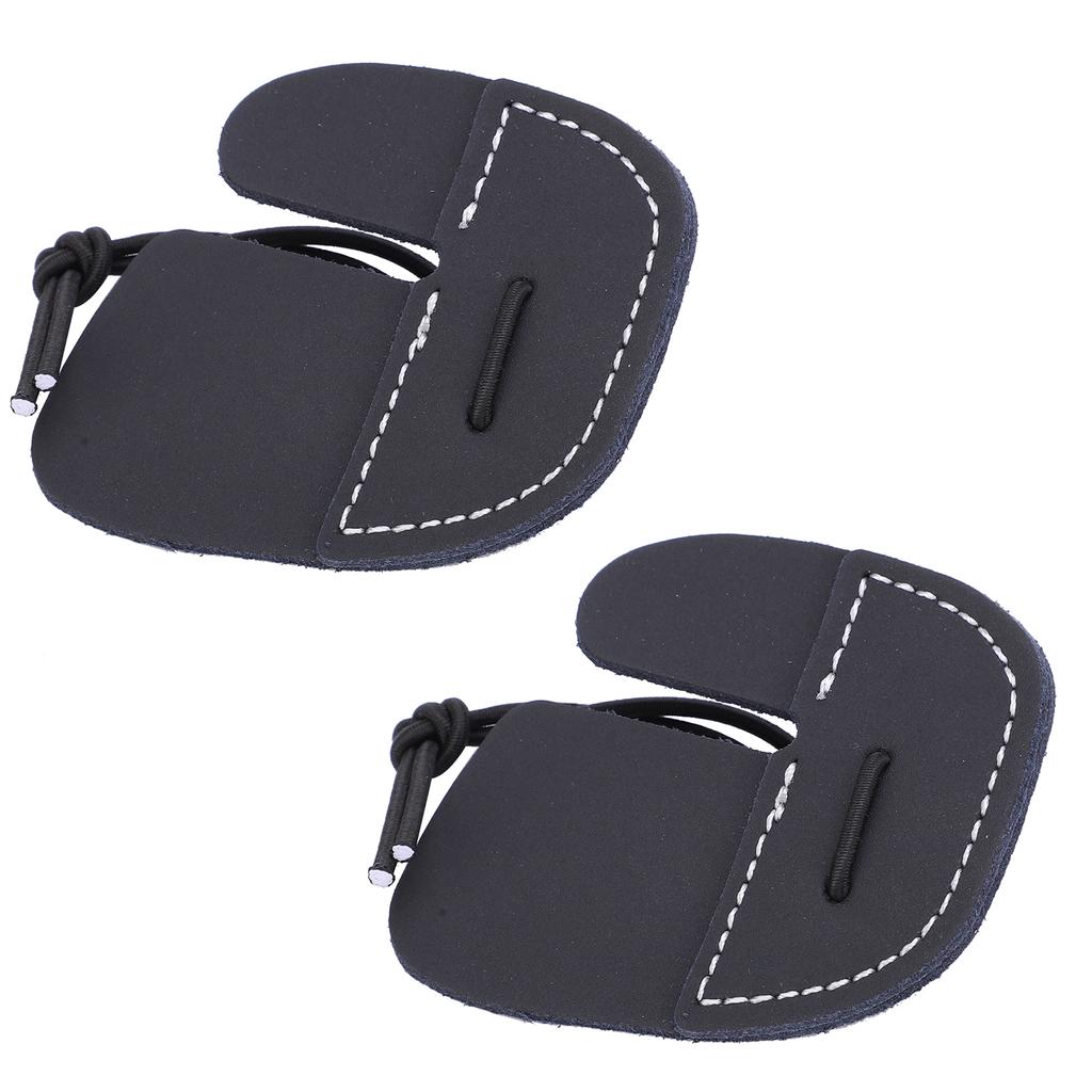 2Pcs 3 Finger Archery Tab Hand Portable Soft Faux Leather Glove Protector Accessories