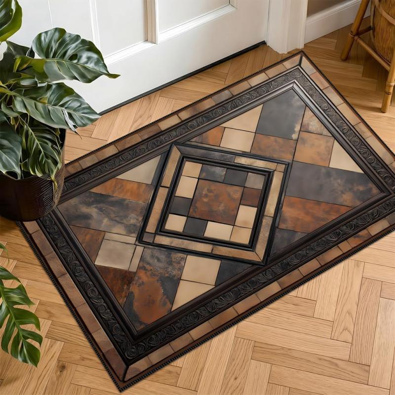 Vintage Cat Welcome Doormat Non Slip Wear Resistant Indoor Outdoor Front Entrance Floor Rug Household Home Decor Carpet