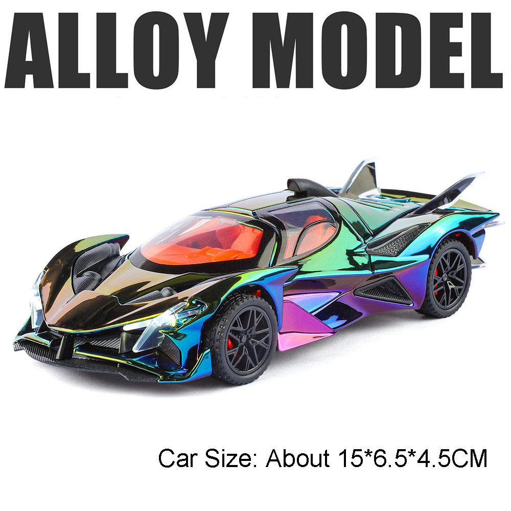 1:32 Apollo EVO IE Model Toy Car Exquisite Interior Doors Opened Diecast Metal Pull Back Toys Cars Sound Light Presents for Boys