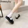 New Spring Lolita Women Mary Jane Shoes Concise Shallow Round Toe Shoes Ladies Concise Outdoor College Style Leather Shoes