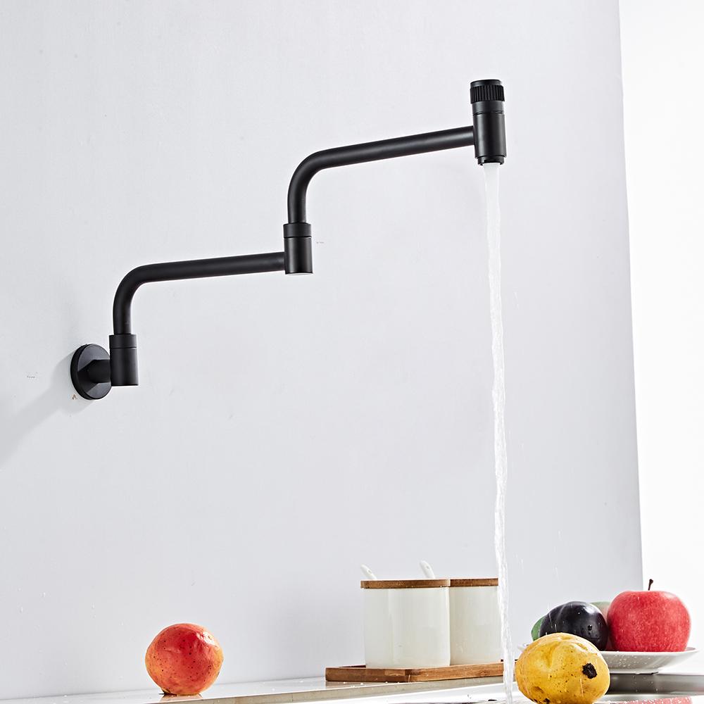 Grifo de cocina de agua fría de montaje en pared BAKALA, grifo giratorio para baño, grifo exterior de acero inoxidable 304