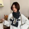 Korean knitted cartoon koala cashmere autumn and winter students thickened warm atmosphere koala versatile scarf scarf women