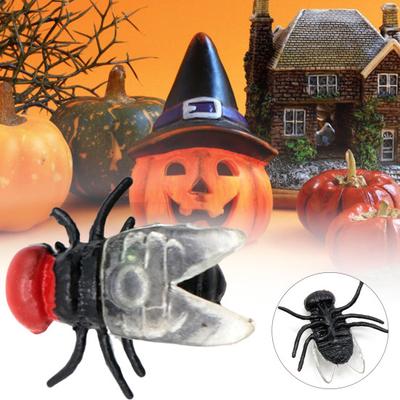 20 Piezas Prácticas Moscas Artificiales de Plástico Antidecoloración Decoración de Halloween Juguete de Broma de Mosca Suministros para Fiesta