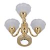 Dollhouse Ceiling Light 3 Heads Battery Powered Metal Glass Dollhouse Miniature Chandelier for 1:12