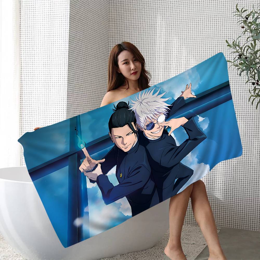 Jujutsu Kaisen Gojo Satoru Mikrofaser Strandtuch Saugfähig Schnelltrocknend Weich Yoga Schwimmen Resort Bergsteigen Handtuch