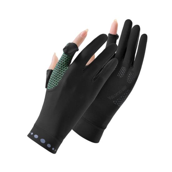 Summer Driving Gloves, Cooling Sun Protection Gloves, Full Finger UV Protection Gloves, with Anti-Slip Palm, Ultra Thin Ice Silk Gloves for Women