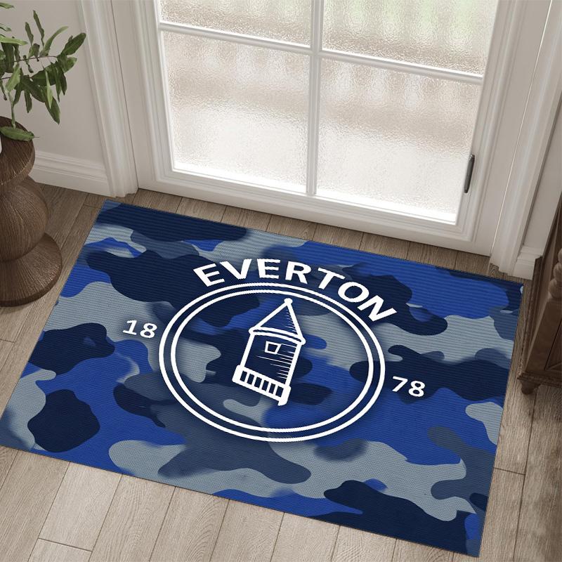 Everton Football Design Crystal Velvet Carpet Cozy Non?Slip Printed Rug For Bedroom Living Room Entrance