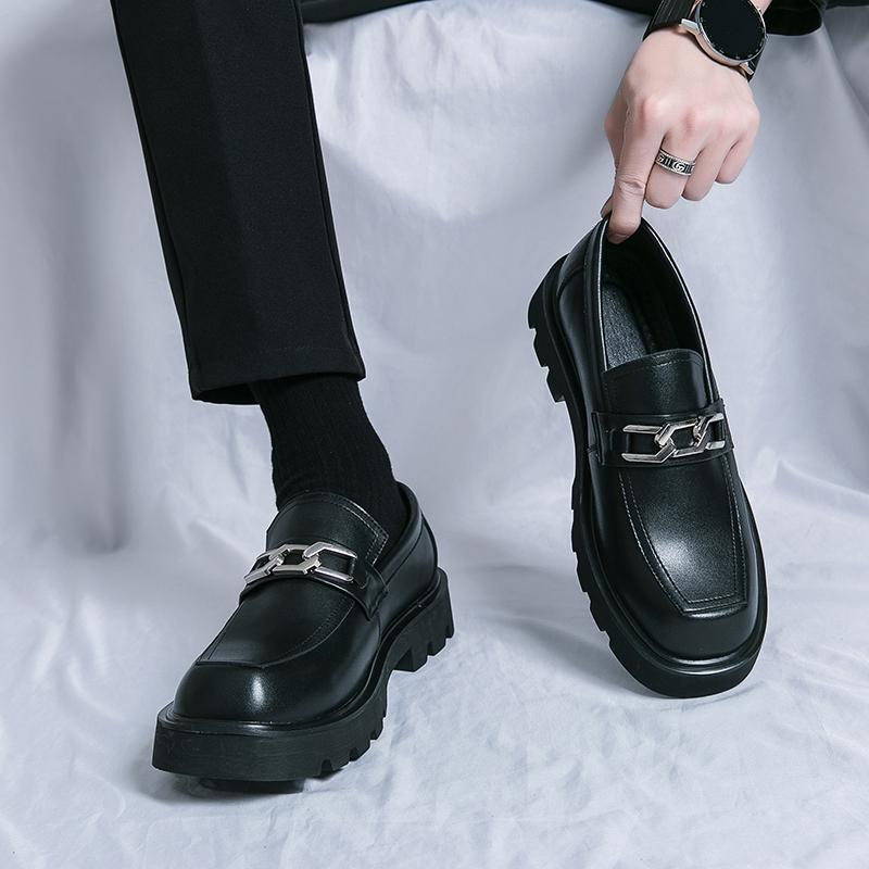 Fashion Hot Sale Men Leather Casual Oxfords Shoes Luxury Brand Male Comfortable Coiffeur Shoe Thick Bottom Slip-On Men's Walking Shoes