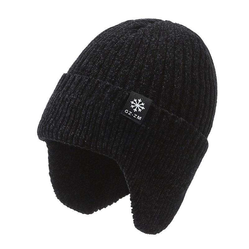 Ear Cap Men's Winter Velvet Thickened Warm Wool Hat Outdoor Windproof and Cold-proof Knitted Hat Cold Hat