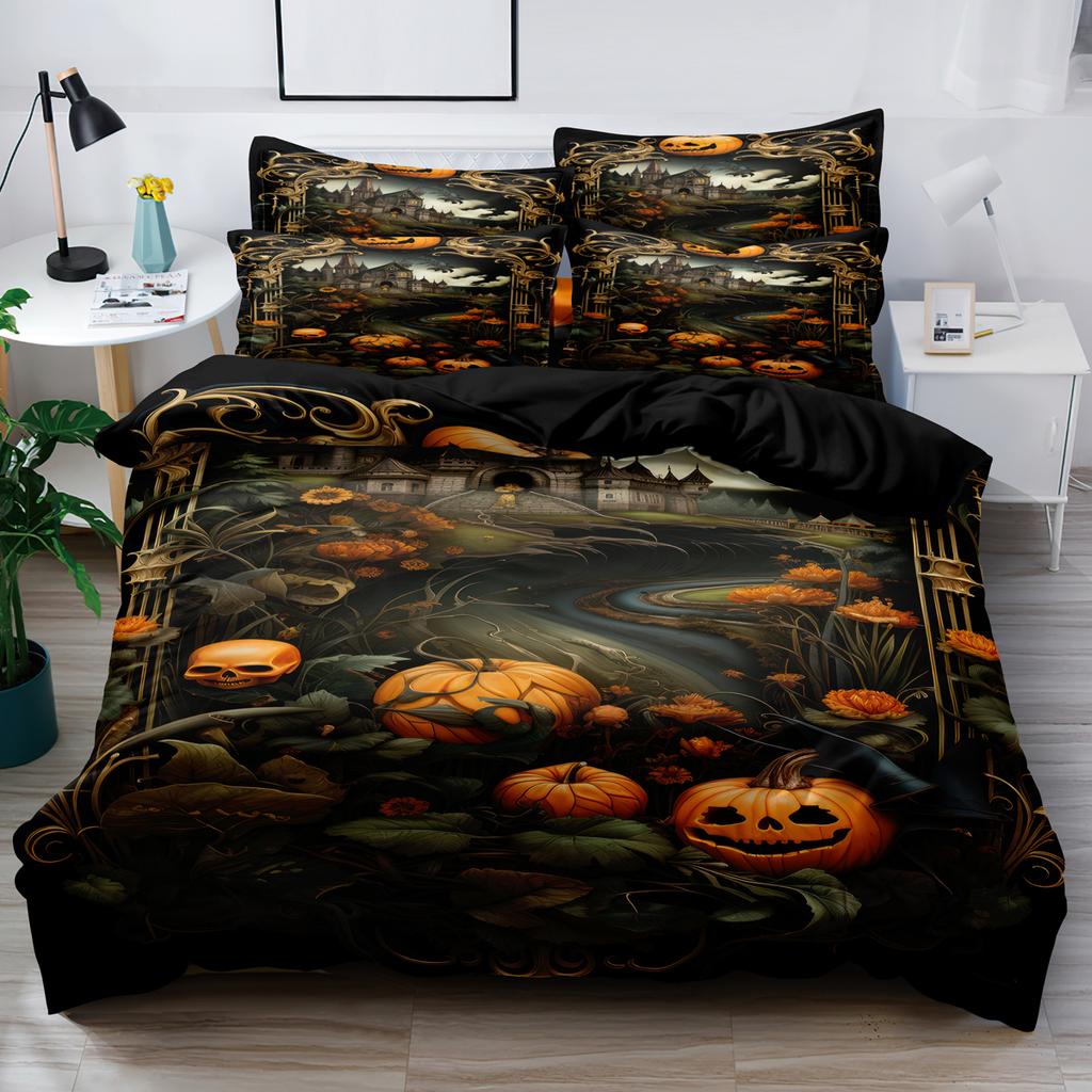 3-Piece Simple Modern Skull Animal Pattern Digital Printed Down Duvet Cover Set,Bedding Set(1 Down Duvet Cover+2 Pillowcases)