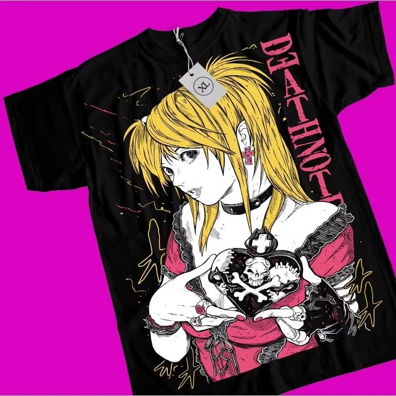 Tendenza 2026 Estate Role Playing Femminile Bianco e Nero Death Note Misa Amane T-shirt Manga Anime T-shirt Nera Death Note