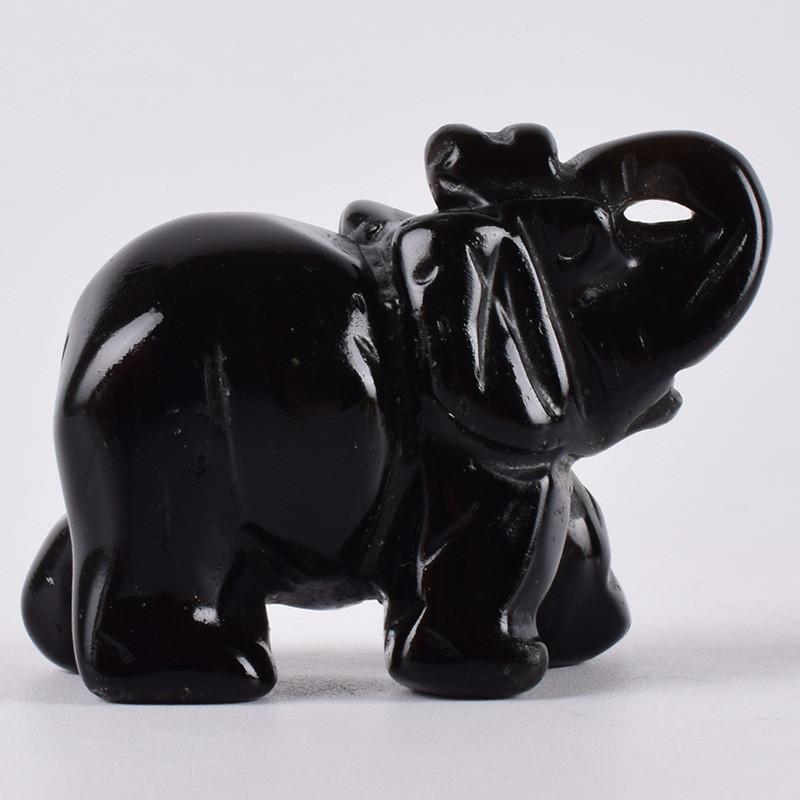 Carved Elephant Hand Natural Gemstone Jasper Turquoise Malachite Crystal Quartz