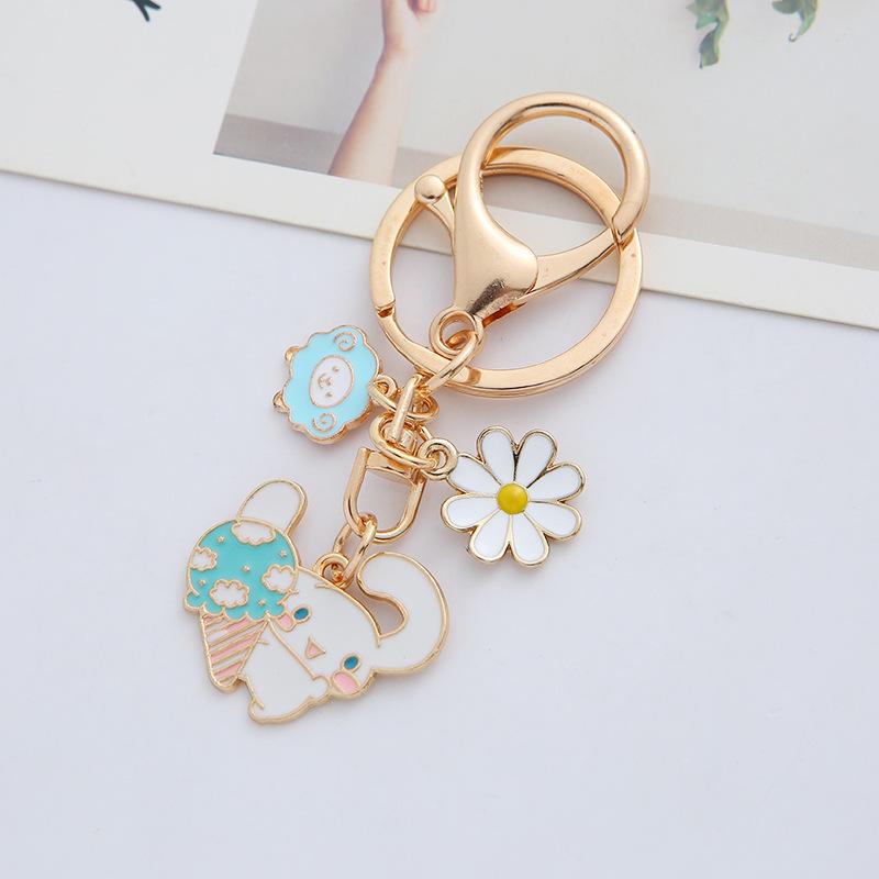 Cinnamoroll Dog Cartoon Metal Keychain Pendant Single OPP Bag Package