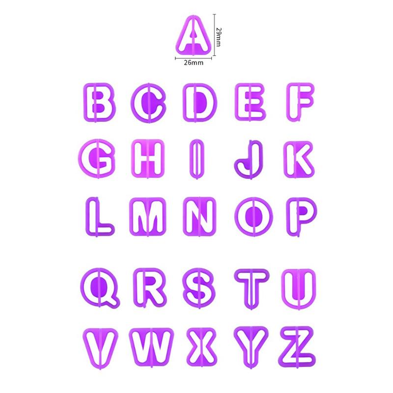 40Pcs/Set Alphabet Cake Molds Figure Plastic Letter Fondant Mold Cookie Decor