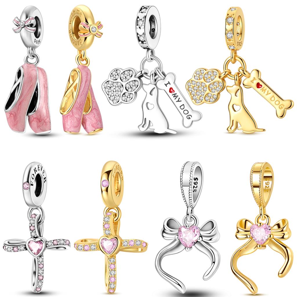 Copper Glazed Apple Charms Bead Zirconium Panda Frog Turtle Love Heart Pendants Fit Original Bracelet Diy Jewelry