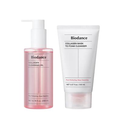 Huile Nettoyante au Collagène 200 ml + Nettoyant Moussant à Rincer 150 ml