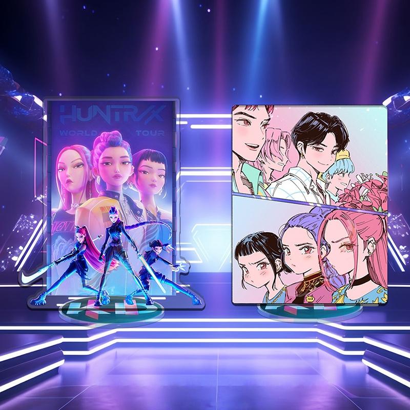 K-pop Demon Hunters Desktop Ornament Hunters Boys Group Figure Acrylic Stand Cartoon Ornaments Anime Po Frame