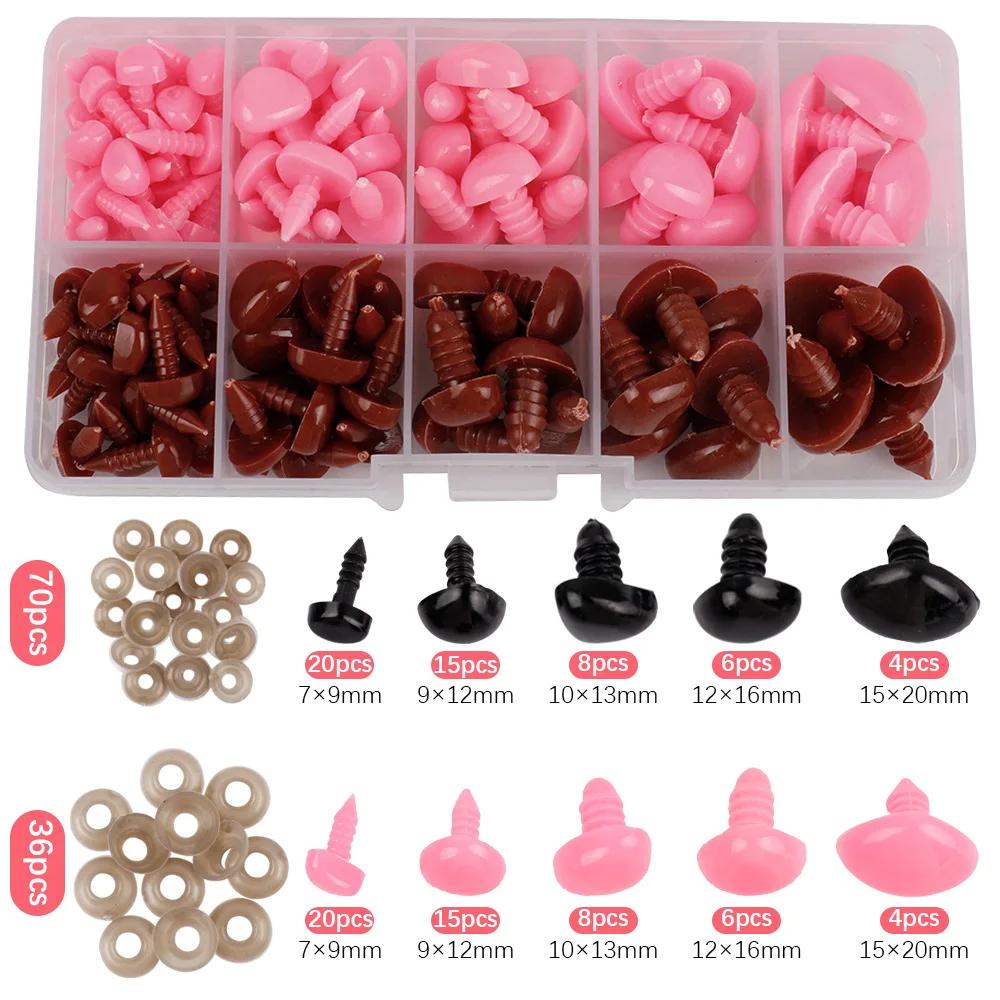 Set Safety Nose Eyes For Crochet Bear Dolls DIY Making Accessories Triangle Nose Plastic Eyes Hangmade Supplies